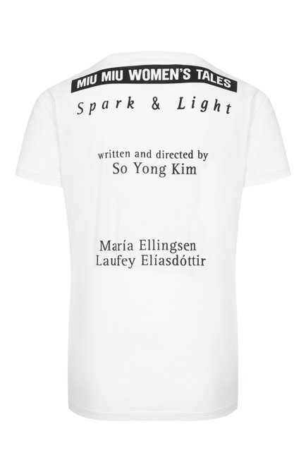 Женская хлопковая футболка MIU MIU, арт. MJN055-1QD2-F0009