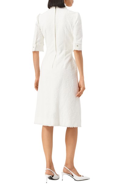 Твидовое платье DOLCE & GABBANA белого цвета по цене 282500 руб., арт. F6JJRT/HUMT9, фото 4 Твидовое платье DOLCE & GABBANA, арт. F6JJRT/HUMT9, фото 4