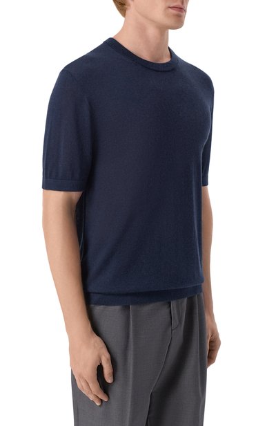 Джемпер из кашемира и шелка 12 STOREEZ темно-синего цвета по цене 19000 руб., арт. 138690, фото 3 Джемпер из кашемира и шелка 12 STOREEZ, арт. 138690, фото 3