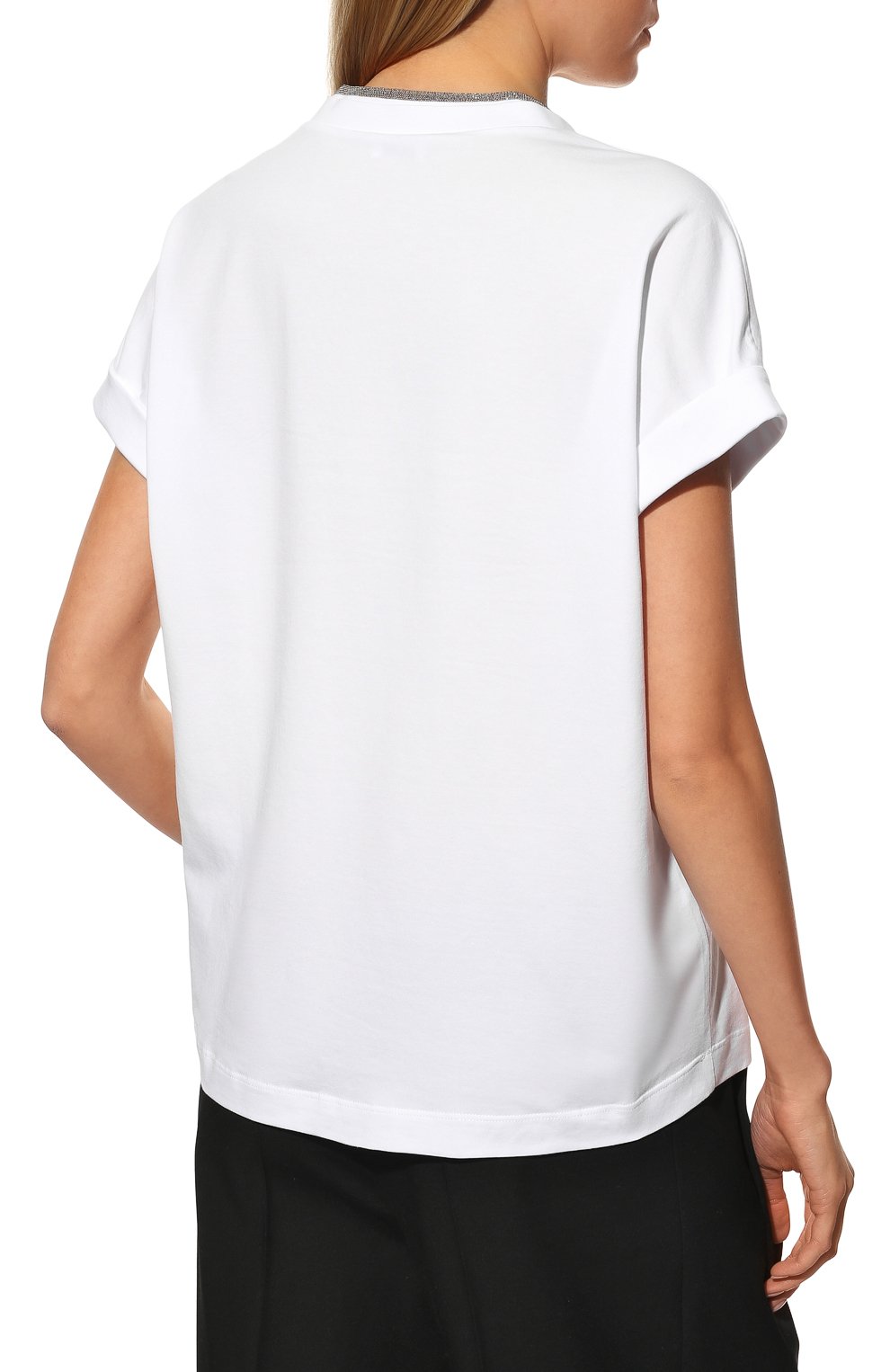 Хлопковая футболка BRUNELLO CUCINELLI, арт. MPT18BD222, фото 4