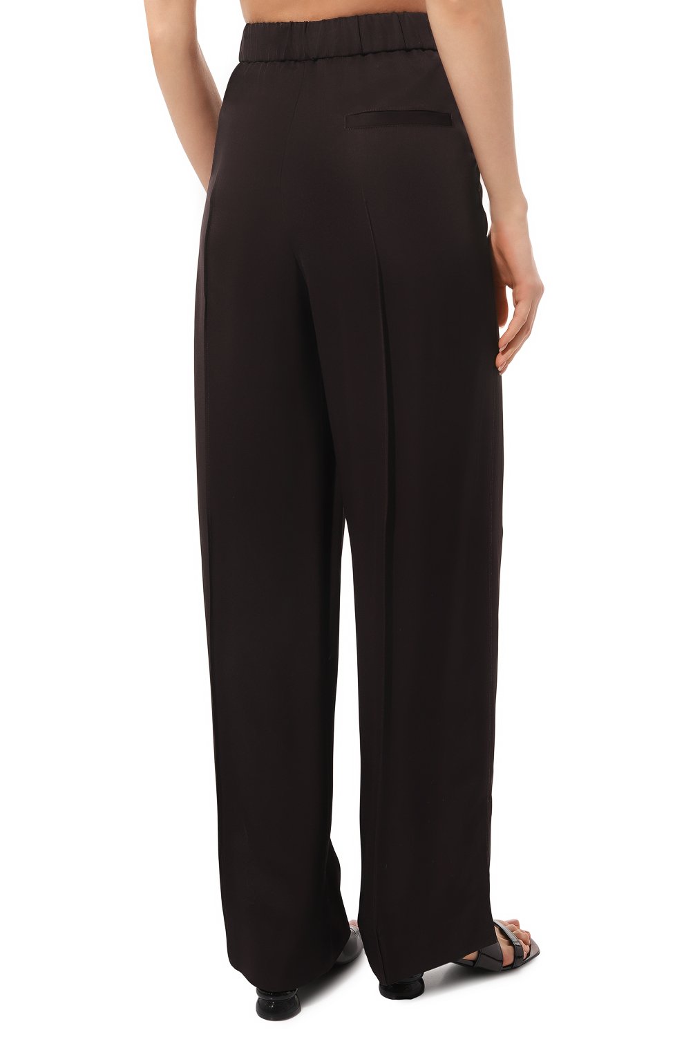 Брюки из вискозы JIL SANDER коричневого цвета по цене 99350 руб., арт. J02KA0122/J65090, фото 4 Брюки из вискозы JIL SANDER, арт. J02KA0122/J65090, фото 4