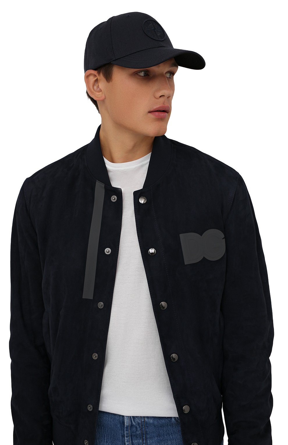 Бейсболка STONE ISLAND темно-синего цвета по цене 13900 руб., арт. 751599675, фото 2 Бейсболка STONE ISLAND, арт. 751599675, фото 2