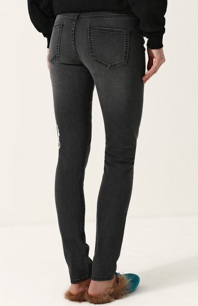 Джинсы прямого кроя с вышивкой в виде дракона GUCCI, арт. 470225/XR627, фото 4