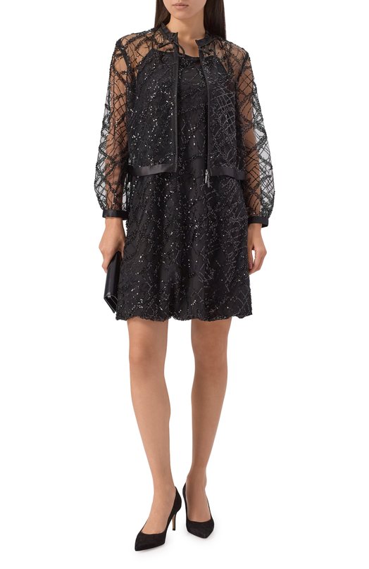 Блузка с отделкой пайетками Emporio Armani EW001490/AF10242 Чёрный  EW001490/AF10242 Фото 2