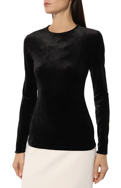 Бархатный топ GIORGIO ARMANI черного цвета по цене 69950 руб., арт. 6DAM74/AJZXZ, фото 3 Бархатный топ GIORGIO ARMANI, арт. 6DAM74/AJZXZ, фото 3