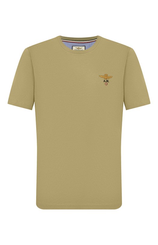Хлопковая футболка Aeronautica Militare TS1580UJ00372_001 Хаки TS1580UJ00372_001