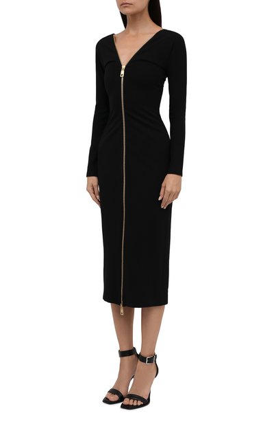 Платье из вискозы DOLCE & GABBANA черного цвета по цене 295000 руб., арт. F6S5TT/FUGKF, фото 3 Платье из вискозы DOLCE & GABBANA, арт. F6S5TT/FUGKF, фото 3
