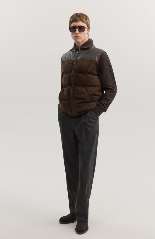 Шерстяные брюки Brioni RPAI0L/0DA56 Серый  RPAI0L/0DA56 Фото 6