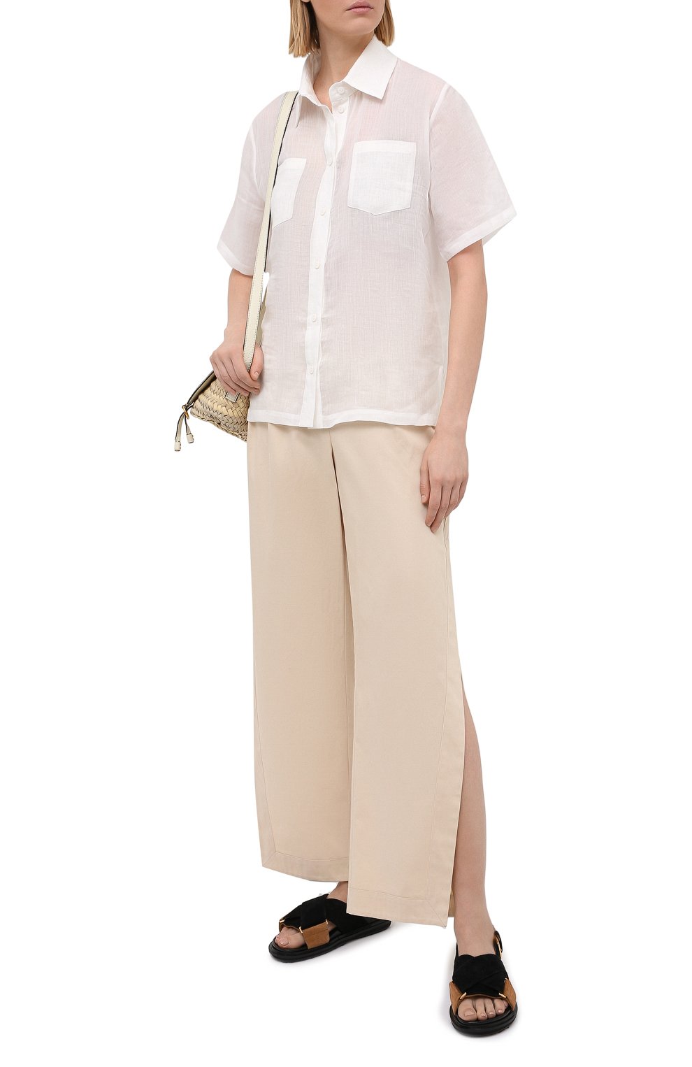 Льняная рубашка A MERE CO белого цвета по цене 21950 руб., арт. AMC-RSS21-15W, фото 2 Льняная рубашка A MERE CO, арт. AMC-RSS21-15W, фото 2