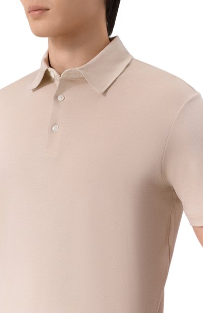 Поло из хлопка и лиоцелла PAUL&SHARK светло-бежевого цвета по цене 29150 руб., арт. 26411253, фото 5 Поло из хлопка и лиоцелла PAUL&SHARK, арт. 26411253, фото 5