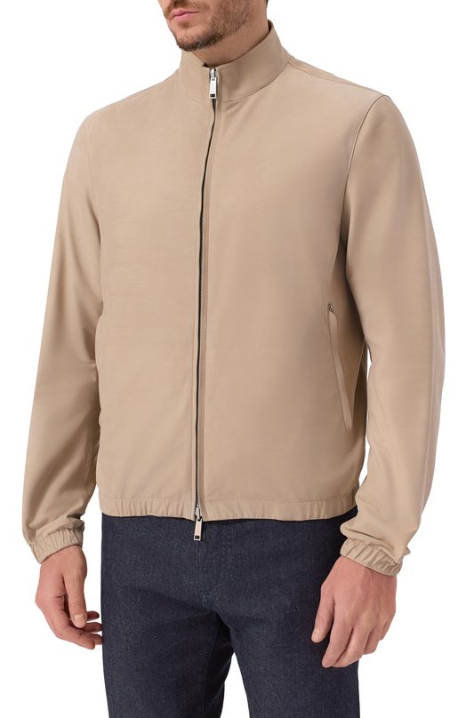 Кожаный бомбер Zegna F179T/UFPNTA9 Бежевый  F179T/UFPNTA9 Фото 3