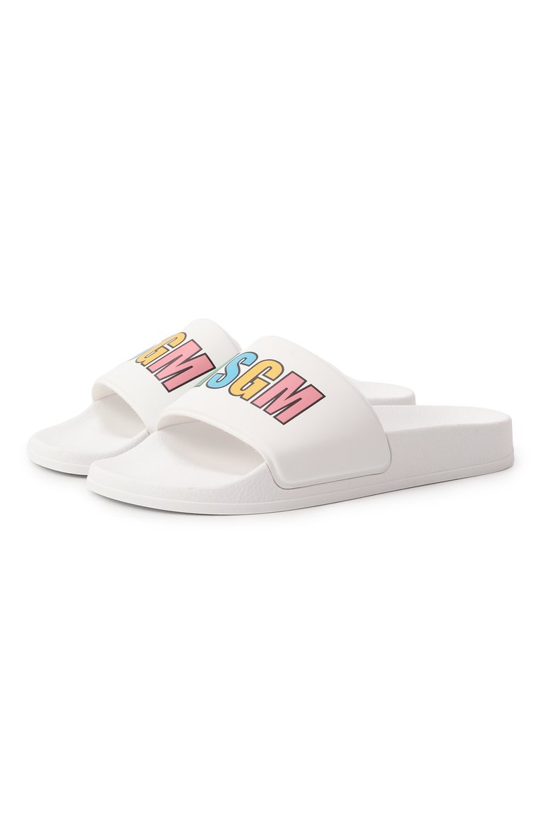Детские шлепанцы MSGM KIDS белого цвета, арт. 79858/VAR1/36-40 | Фото 1 (Нос: Не проставлено; Материал внешний: Резина, Пластик; Материал сплава: Проставлено; Материал внутренний: Текстиль)