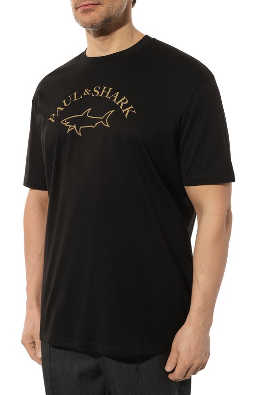 Хлопковая футболка Paul&Shark 24411032 Чёрный  24411032 Фото 3
