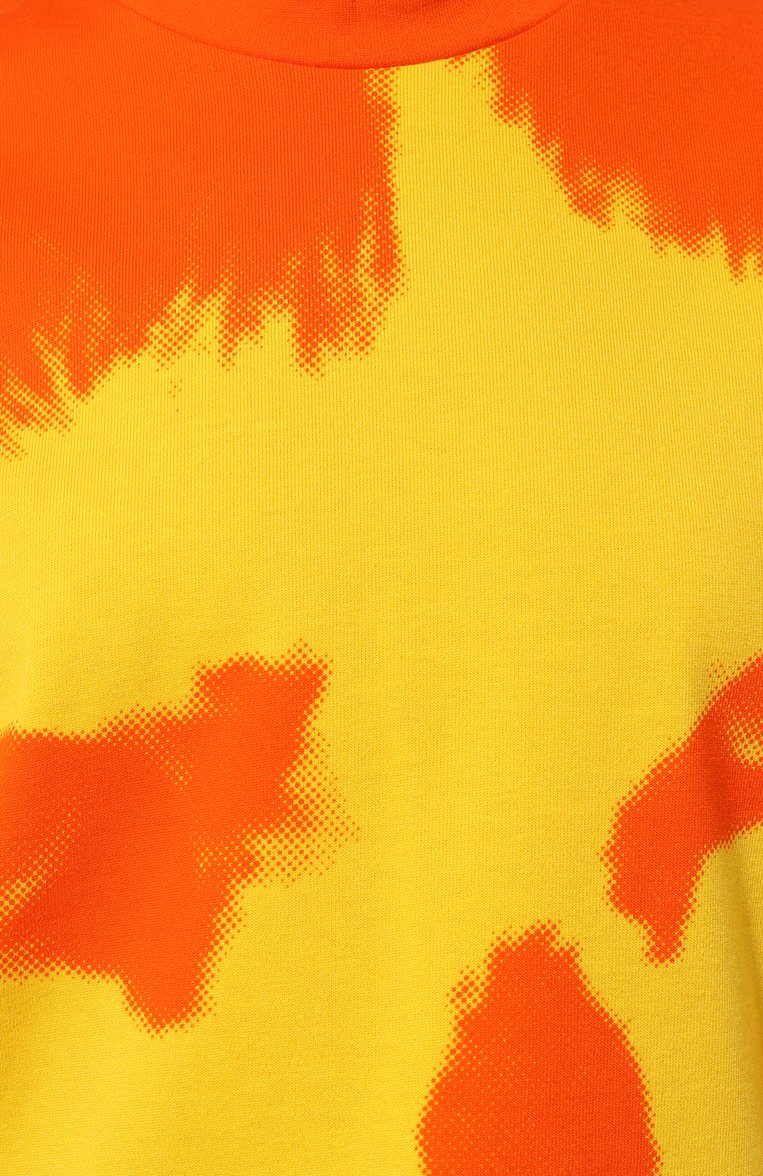 Женская хлопковая футболка JIL SANDER оранжевого цвета, арт. J03GC0119/J20177 | Фото 5 (Рукава: Короткие; Материал внешний: Хлопок; Длина (для топов): Стандартные; Принт: С принтом; Стили: Кэжуэл)