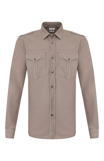 Рубашка изо льна и хлопка BRUNELLO CUCINELLI, арт. MD6983058, фото 1