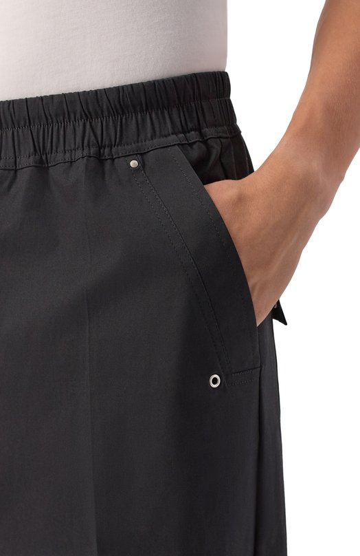 Хлопковые брюки Rick Owens RU02E1361/TE Чёрный  RU02E1361/TE Фото 5