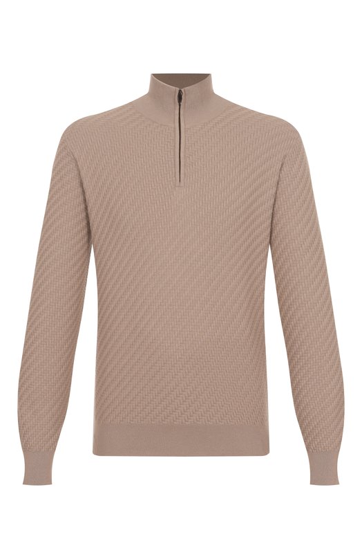 Джемпер из хлопка и шелка Brioni UMS70L/PAK22 Бежевый UMS70L/PAK22