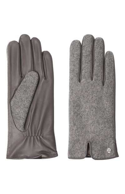 Комбинированные перчатки ROECKL серого цвета по цене 17200 руб., арт. 13011-2430, фото 2 Комбинированные перчатки ROECKL, арт. 13011-2430, фото 2