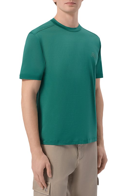 Хлопковая футболка Stefano Ricci MNH6105150/TE0001 Зелёный  MNH6105150/TE0001 Фото 3