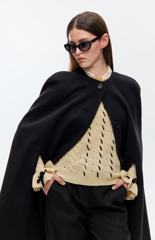 Шерстяной свитер Valentino 7B3KC66Z/9K9 Кремовый  7B3KC66Z/9K9 Фото 6