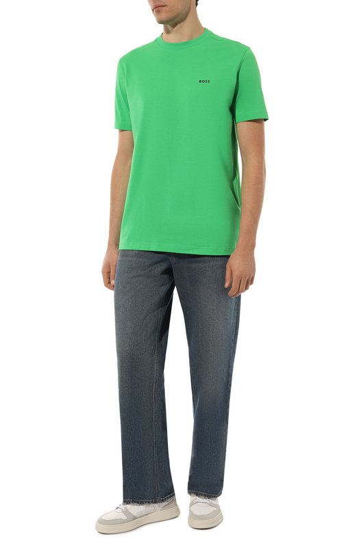 Хлопковая футболка BOSS Green Зелёный, фото 2