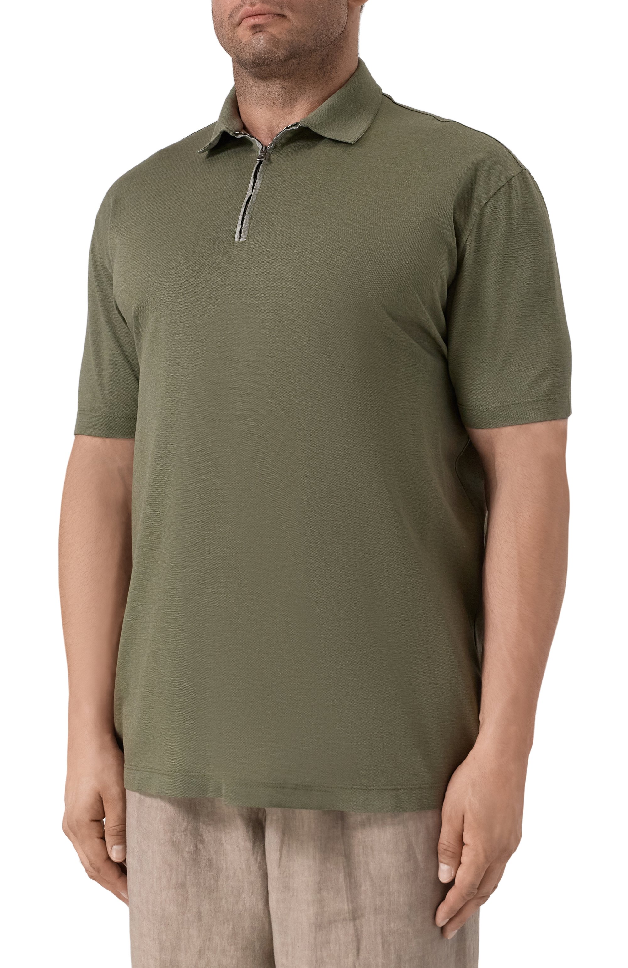 Хлопковое поло PAUL&SHARK хаки цвета по цене 36050 руб., арт. 25411225, фото 3 Хлопковое поло PAUL&SHARK, арт. 25411225, фото 3