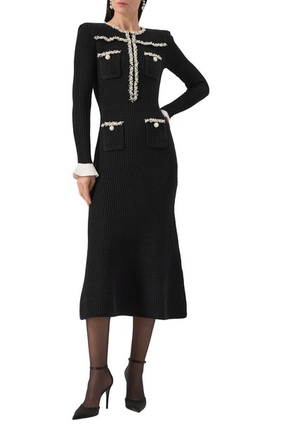 Платье SELF-PORTRAIT черного цвета по цене 67900 руб., арт. RS25-087M-B, фото 2 Платье SELF-PORTRAIT, арт. RS25-087M-B, фото 2