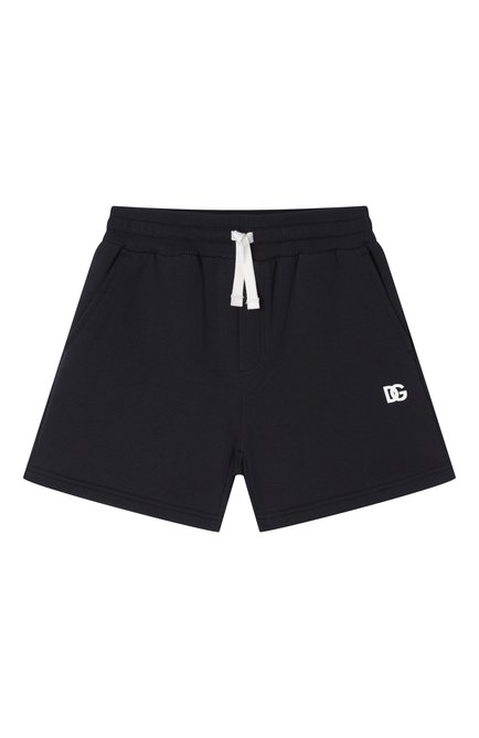Детские хлопковые шорты DOLCE & GABBANA темно-синего цвета, арт. L4JQU6/G70LL/2-6 | Фото 1 (Нос: Не проставлено; Материал сплава: Проставлено)