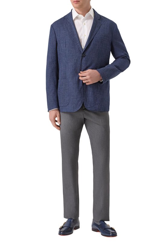 Пиджак из шерсти и шелка Giorgio Armani GM000010/TE13965 Синий  GM000010/TE13965 Фото 2