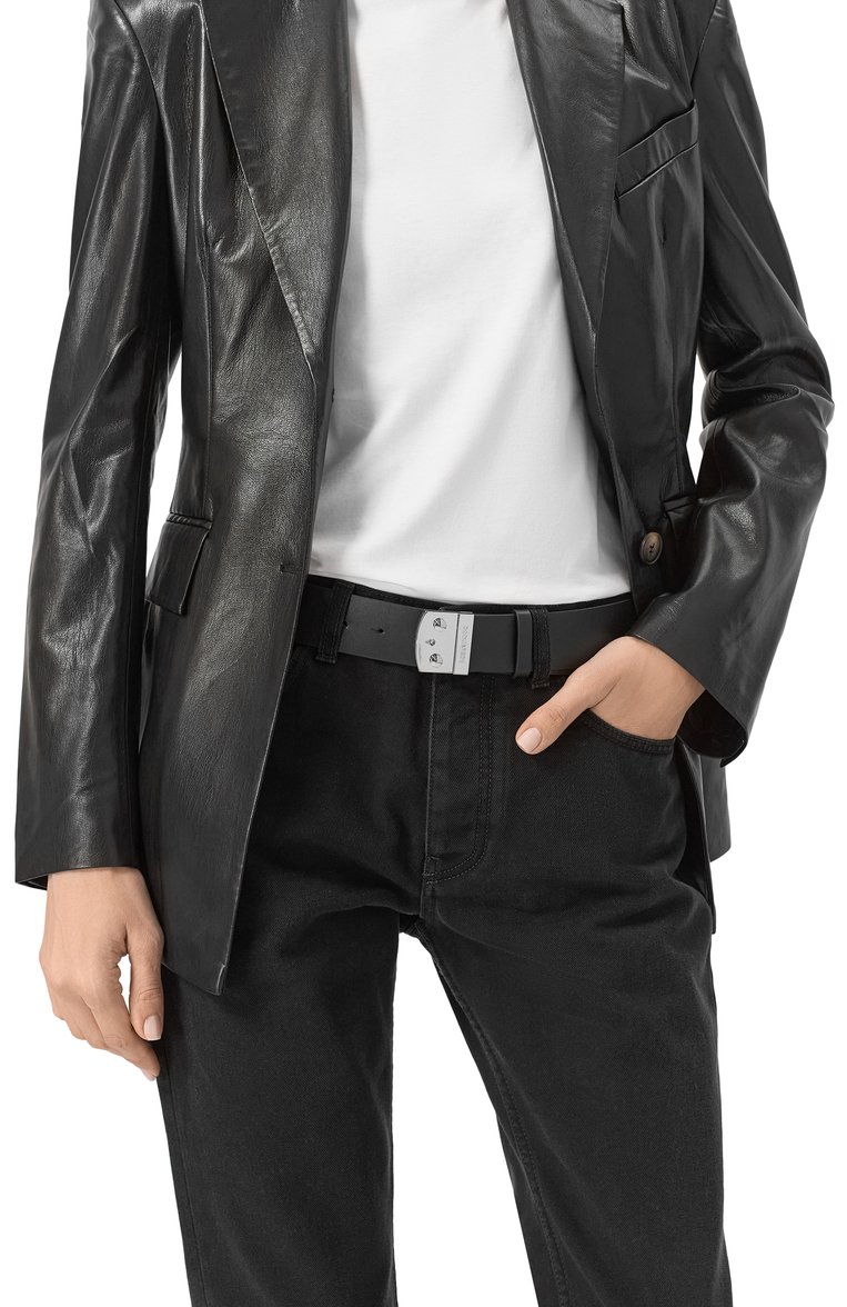 Женский кожаный ремень DSQUARED2 черного цвета, арт. BEW0627/01500001 | Фото 2 (Нос: Не проставлено; Материал: Натуральная кожа; Кросс-КТ: Широкие; Автоматизация состава: Проставлено)
