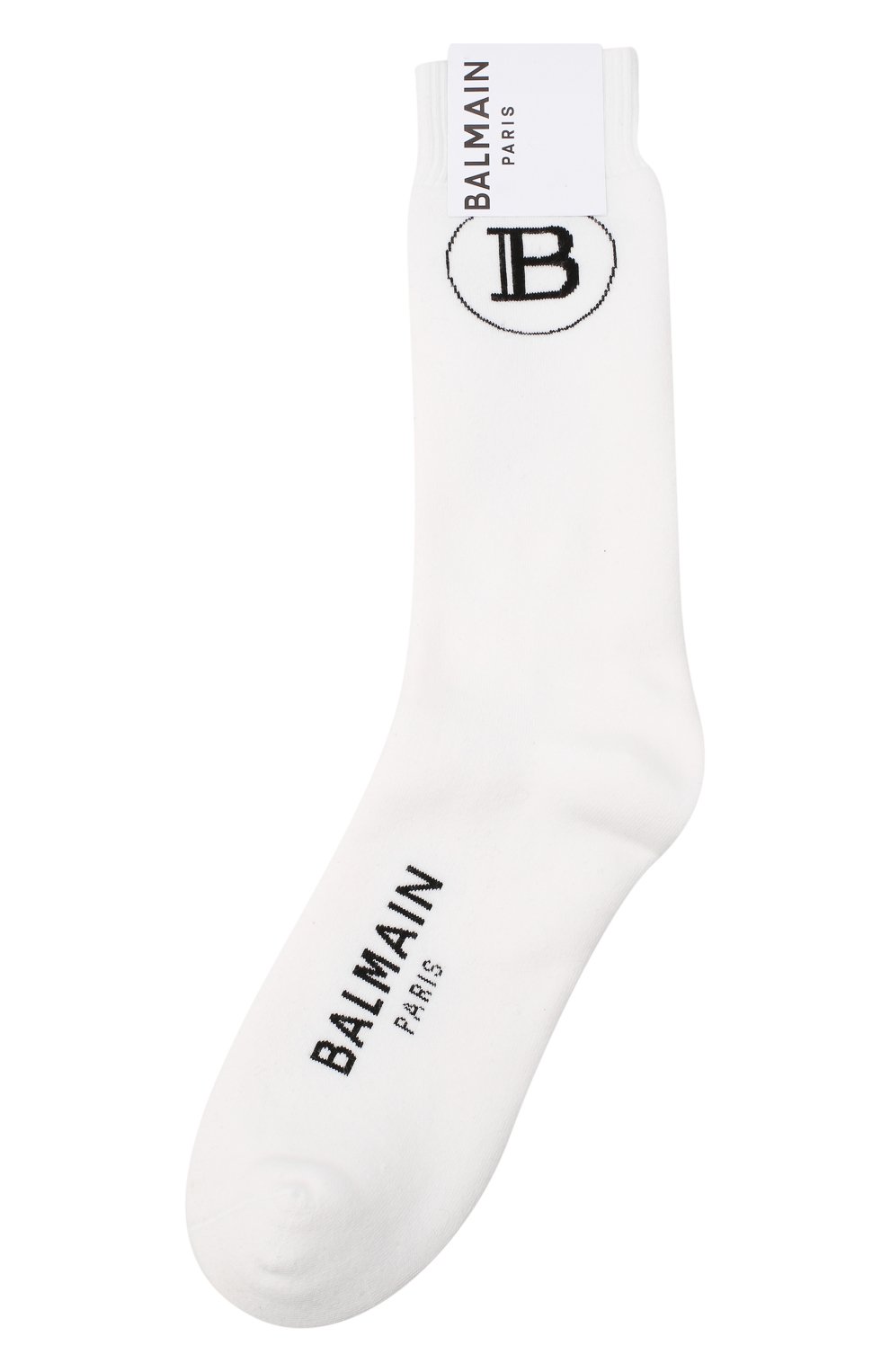 Хлопковые носки BALMAIN белого цвета по цене 7710 руб., арт. BUV120010, фото 1 Хлопковые носки BALMAIN, арт. BUV120010, фото 1