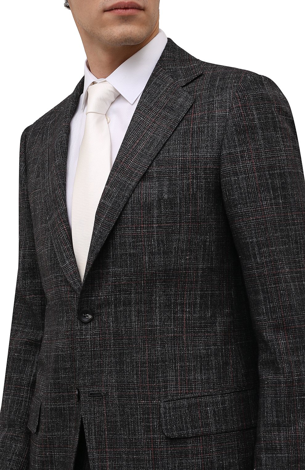 Шелковый галстук LANVIN кремового цвета по цене 12600 руб., арт. 11501/TIE, фото 2 Шелковый галстук LANVIN, арт. 11501/TIE, фото 2