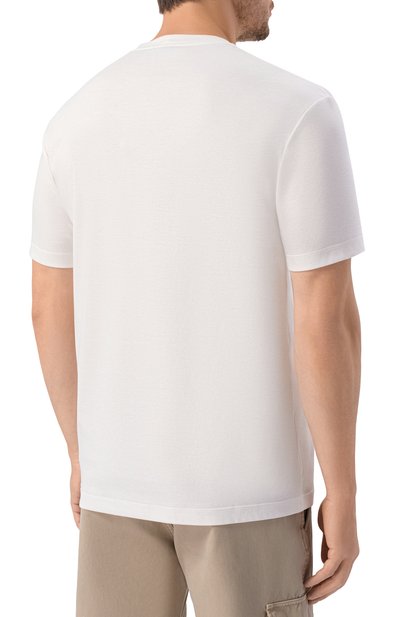 Хлопковая футболка GIORGIO ARMANI белого цвета по цене 53450 руб., арт. 6LSM90/SJTKZ, фото 4 Хлопковая футболка GIORGIO ARMANI, арт. 6LSM90/SJTKZ, фото 4