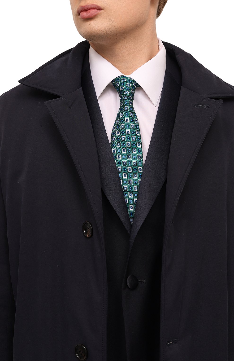 Шелковый галстук KITON зеленого цвета по цене 31900 руб., арт. UCRVKLC01I90, фото 2 Шелковый галстук KITON, арт. UCRVKLC01I90, фото 2