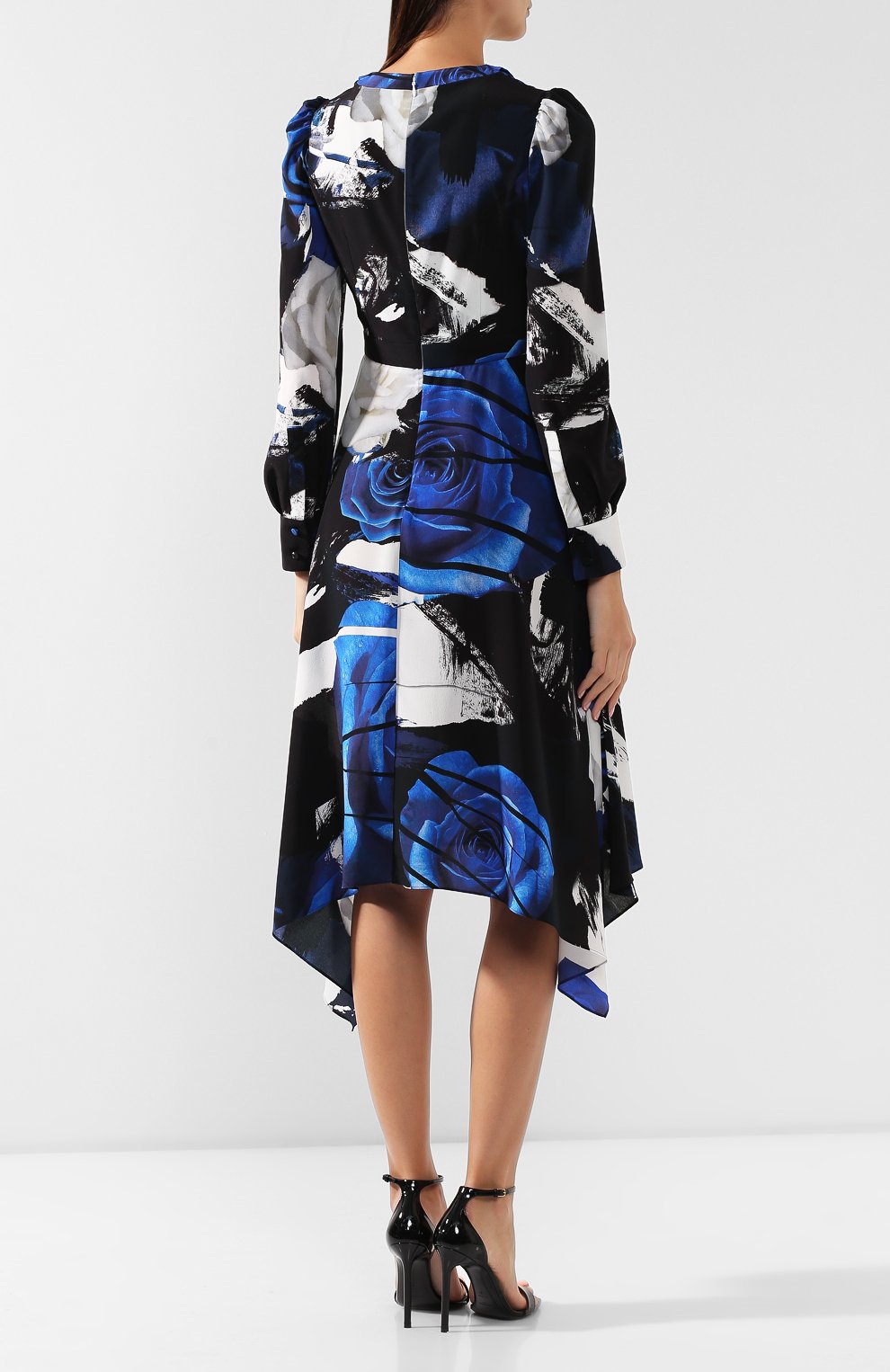 Шелковое платье ALEXANDER MCQUEEN синего цвета по цене 215000 руб., арт. 593208/QDAAA, фото 4 Шелковое платье ALEXANDER MCQUEEN, арт. 593208/QDAAA, фото 4