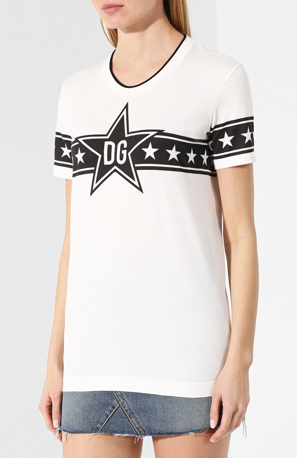 Хлопковая футболка DOLCE & GABBANA белого цвета по цене 46400 руб., арт. F8L91T/FI7K9, фото 3 Хлопковая футболка DOLCE & GABBANA, арт. F8L91T/FI7K9, фото 3