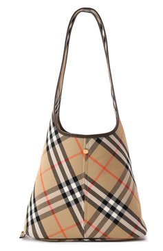 Женская сумка BURBERRY бежевого цвета, арт. 8094678 | Фото 6 (Материал сплава: Проставлено; Размер: medium; Материал: Текстиль; Драгоценные камни: Проставлено)