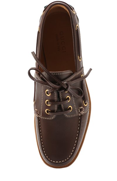 Кожаные топсайдеры на рифленой подошве GUCCI, арт. 450714/DTN20, фото 5