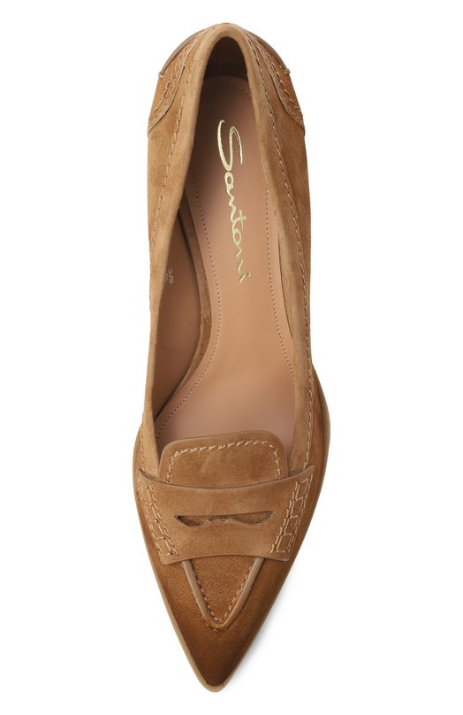 Замшевые туфли Santoni WDEG71386PC4NAEA Коричневый  WDEG71386PC4NAEA Фото 6
