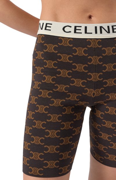 Шорты из шелка и хлопка CELINE коричневого цвета по цене 52750 руб., арт. 2AG01916T 19BR, фото 5 Шорты из шелка и хлопка CELINE, арт. 2AG01916T 19BR, фото 5