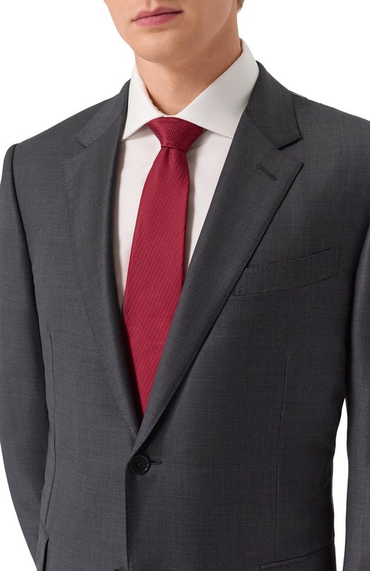 Шелковый галстук Brioni 062H00/PZ416 Бордовый  062H00/PZ416 Фото 2