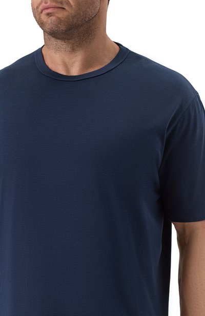 Футболка из шелка и хлопка CORTIGIANI темно-синего цвета по цене 75300 руб., арт. 3A6660, фото 5 Футболка из шелка и хлопка CORTIGIANI, арт. 3A6660, фото 5