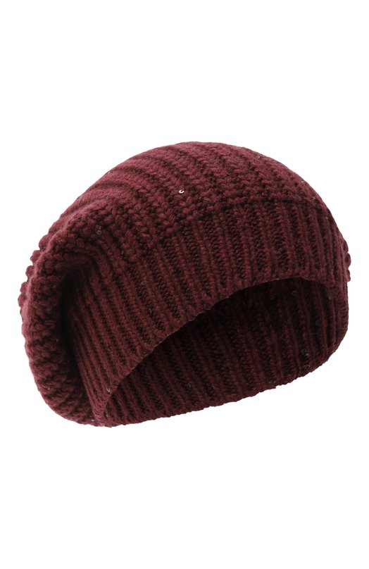 Шапка из кашемира и шелка Brunello Cucinelli M32373999 Бордовый M32373999