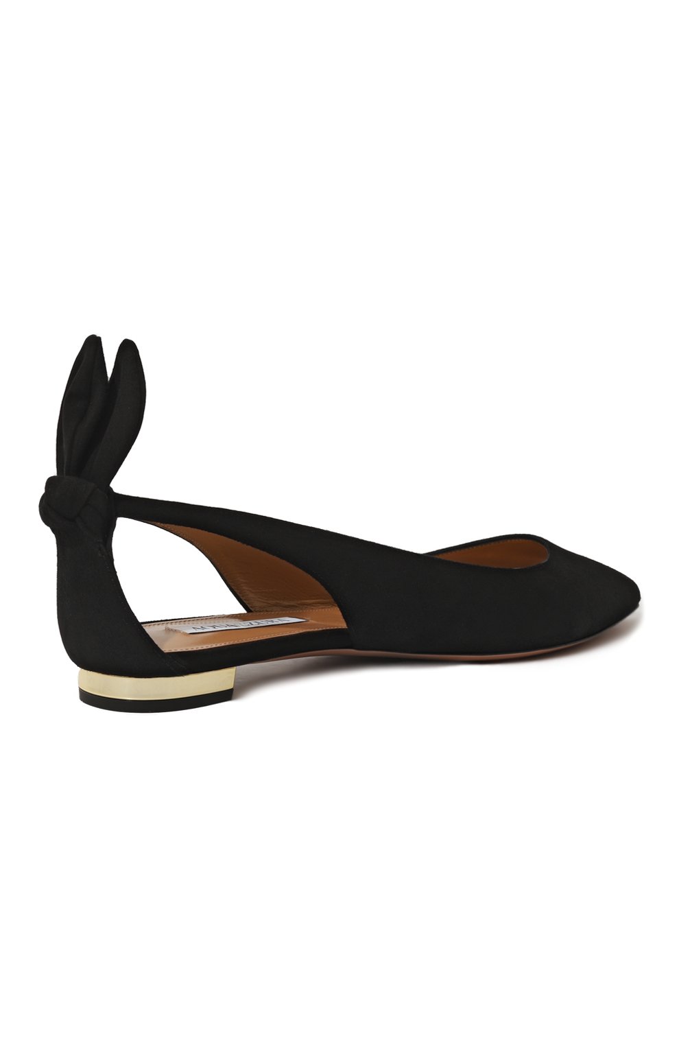 Замшевые балетки bow tie AQUAZZURA, арт. DENFLAB0-SUE-000, фото 4