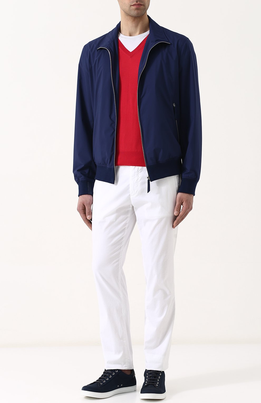 Пуловер тонкой вязки из смеси хлопка и кашемира FIORONI, арт. M14609B1, фото 2