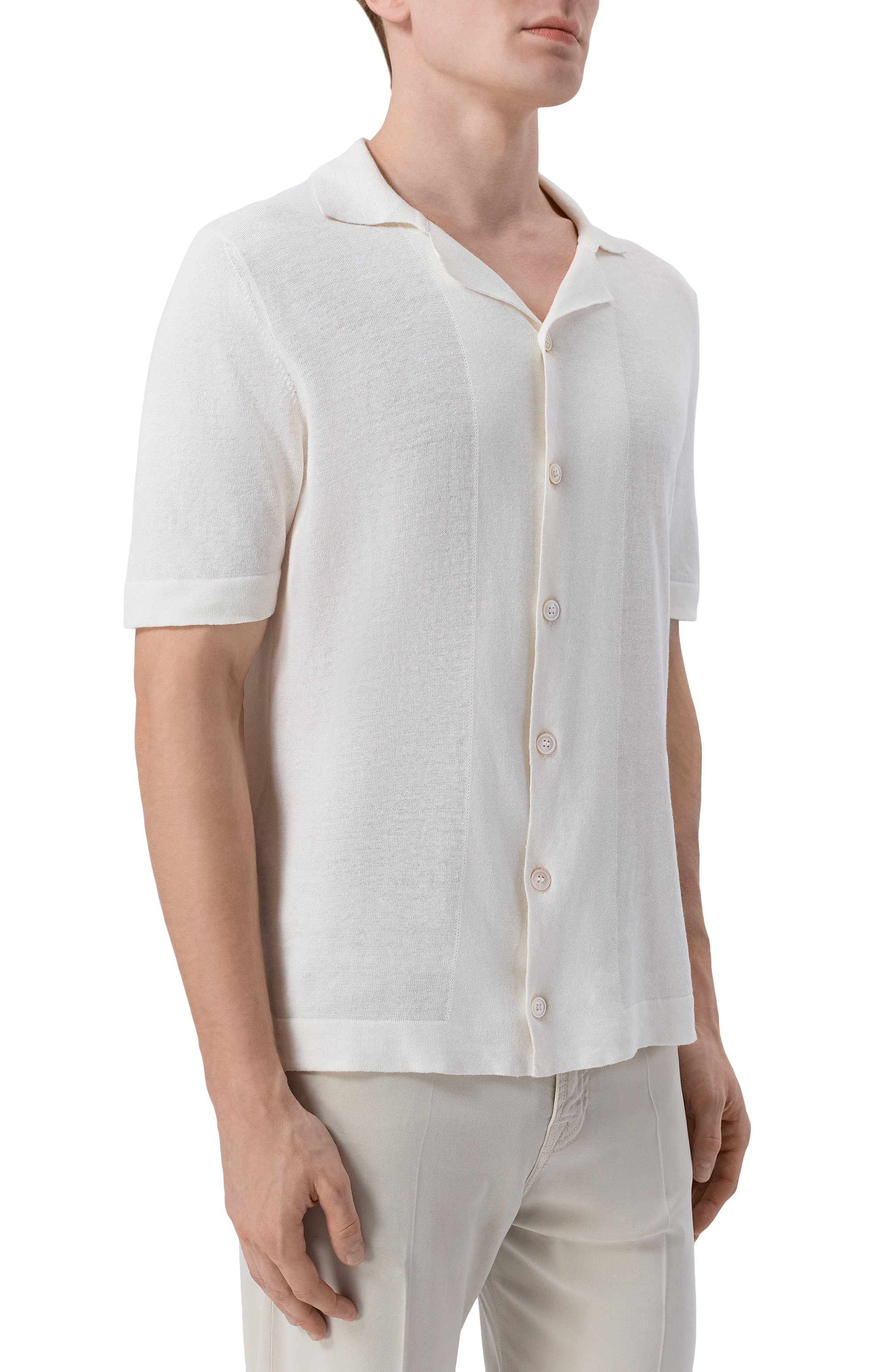 Рубашка изо льна и хлопка GRAN SASSO белого цвета по цене 30850 руб., арт. 57184/18637, фото 3 Рубашка изо льна и хлопка GRAN SASSO, арт. 57184/18637, фото 3