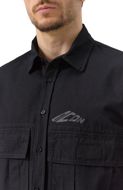 Хлопковая рубашка icon DSQUARED2 черного цвета по цене 59950 руб., арт. S79DL0052/D35224, фото 5 Хлопковая рубашка icon DSQUARED2, арт. S79DL0052/D35224, фото 5