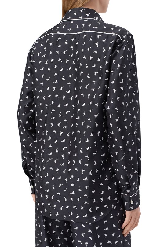 Шелковая рубашка Moschino A0228/0562 Чёрно-белый  A0228/0562 Фото 4