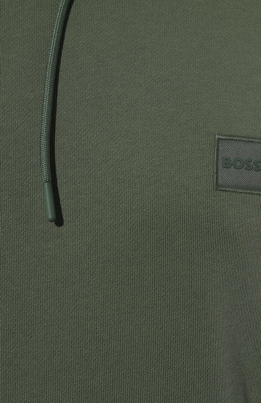 Хлопковое худи BOSS Orange Зелёный, фото 5