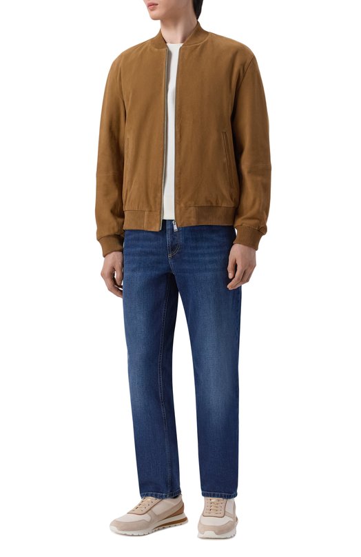 Замшевый бомбер BOSS 50543213 Бежевый  50543213 Фото 2